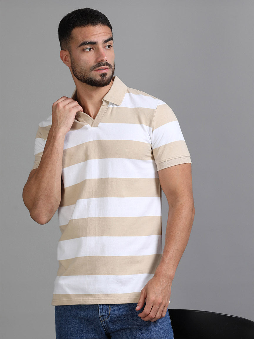 Sand Dune V Neck Polo T-shirt