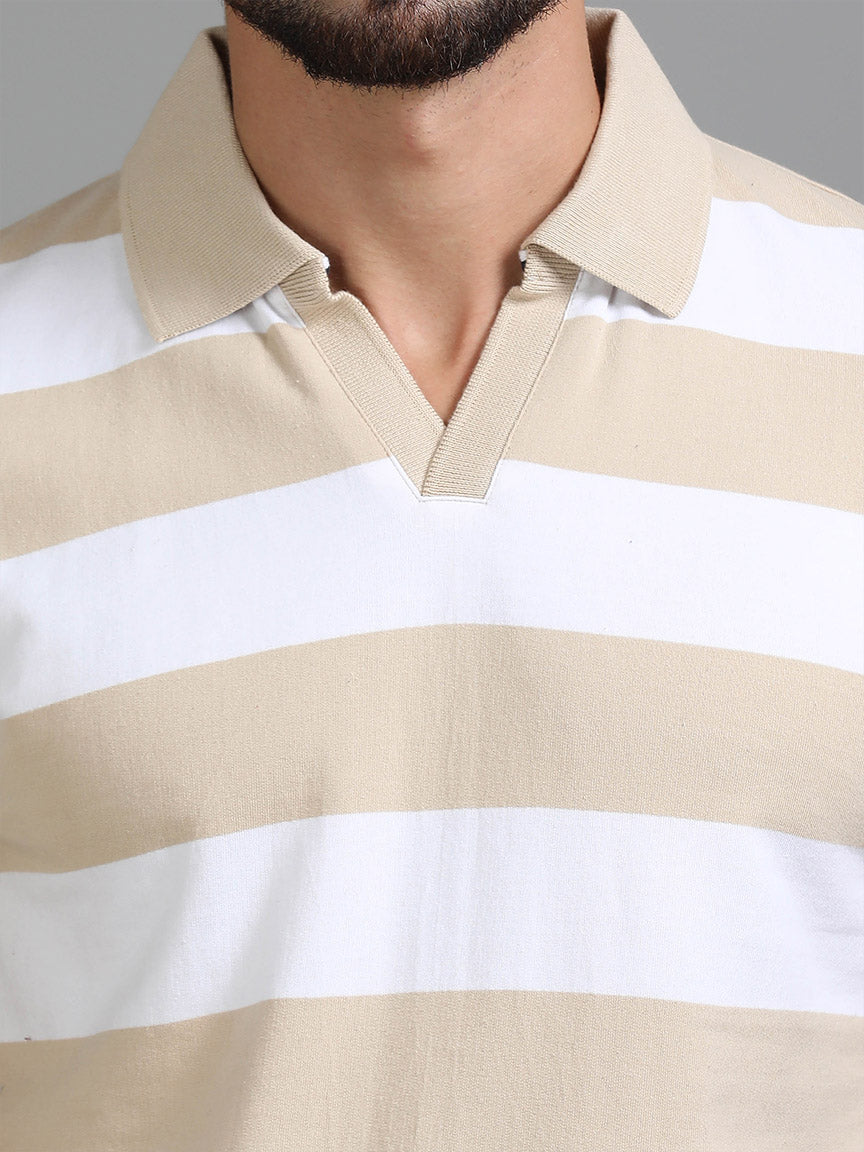 Sand Dune V Neck Polo T-shirt