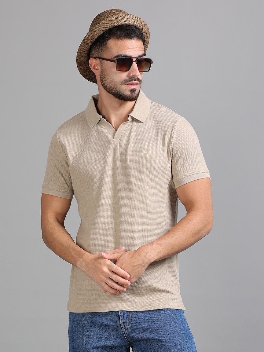 Polo V Neck Solid T-shirts