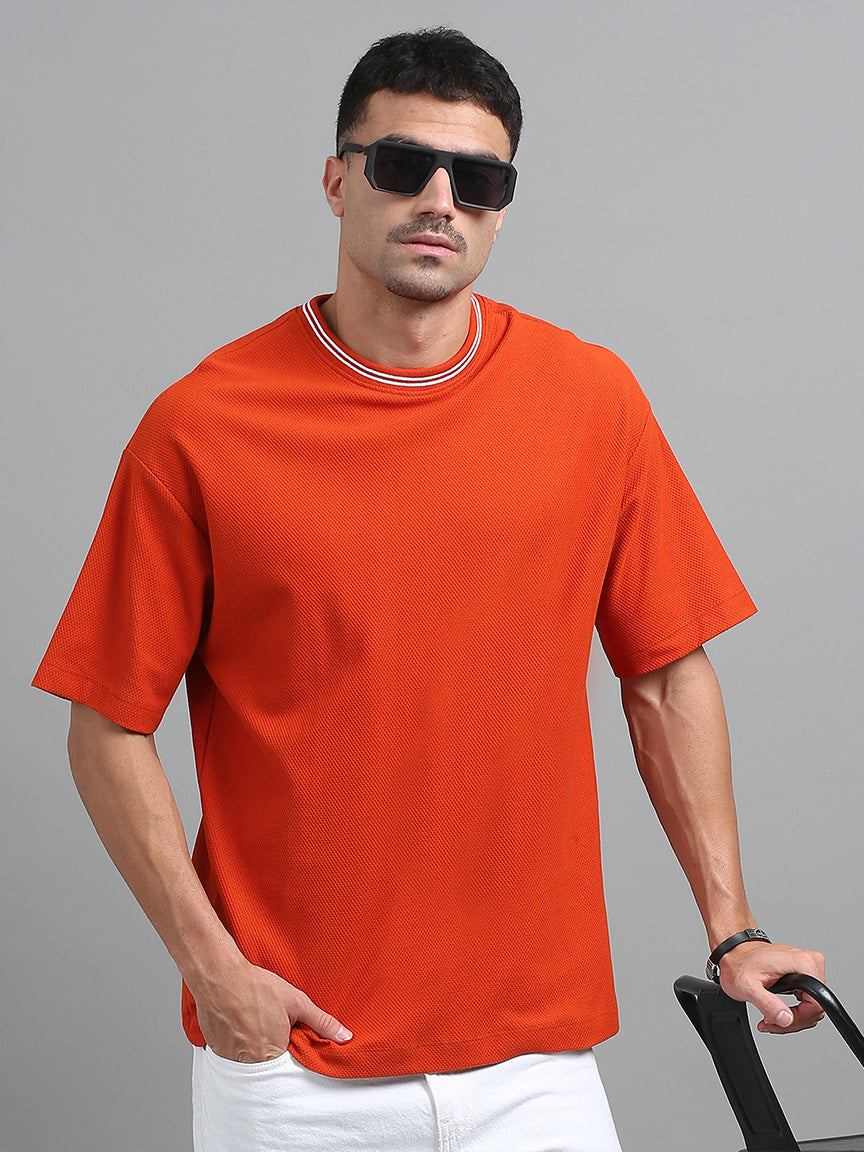 Blazing Flame Oversized Striped T-shirt