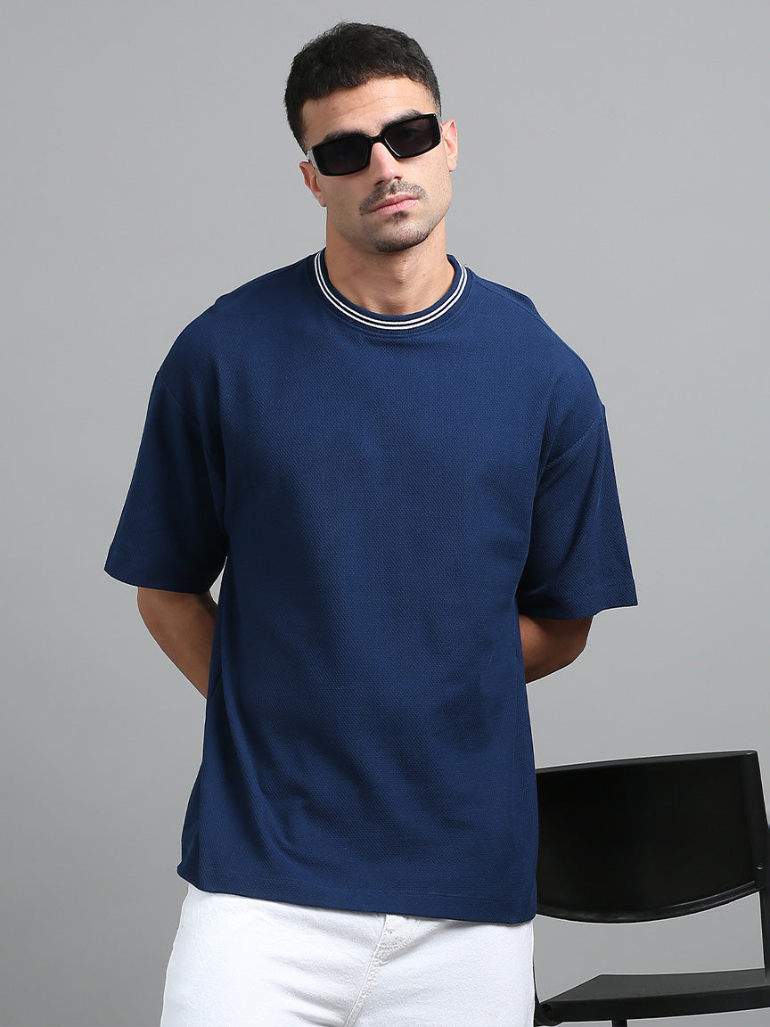 Midnight Wave Oversized Striped T-shirt