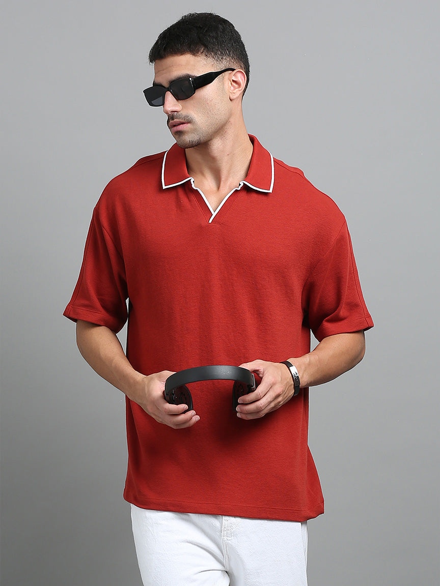 Cherry Rush V Neck Oversized T-shirt