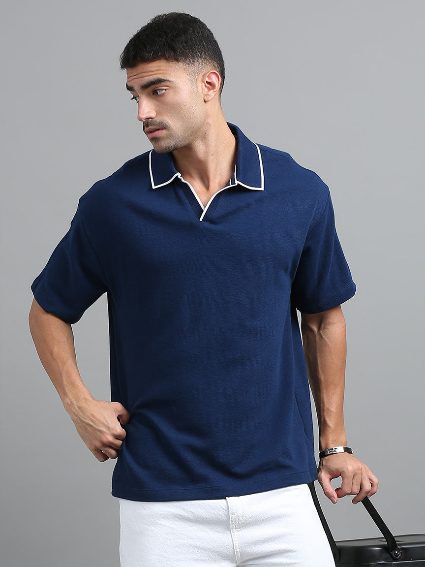 Midnight Wave V Neck Oversized T-shirt