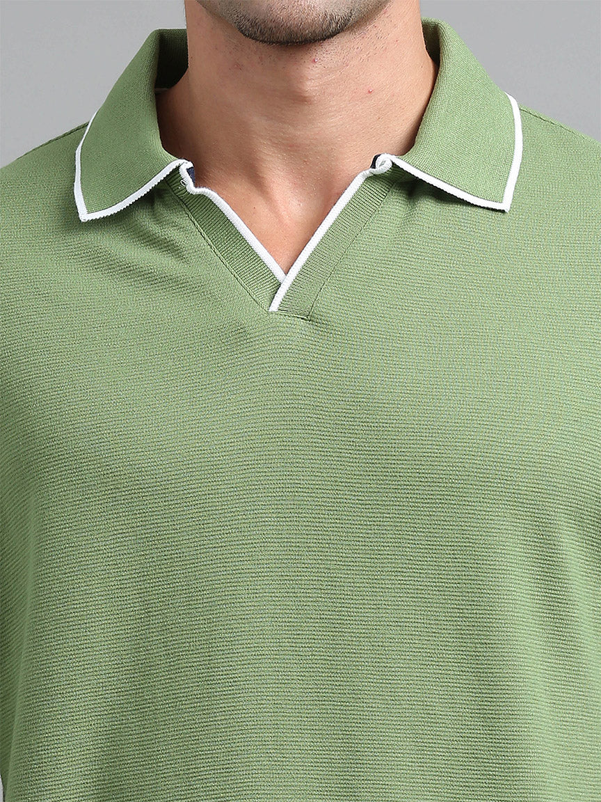 Olive Mist V Neck Oversized T-shirt