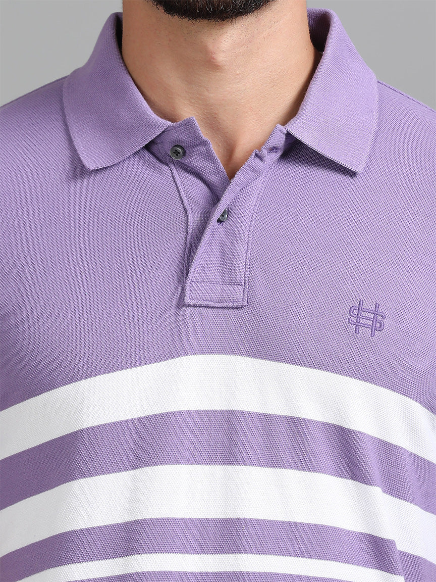 Lavender Luxe Polo Striped T-shirt