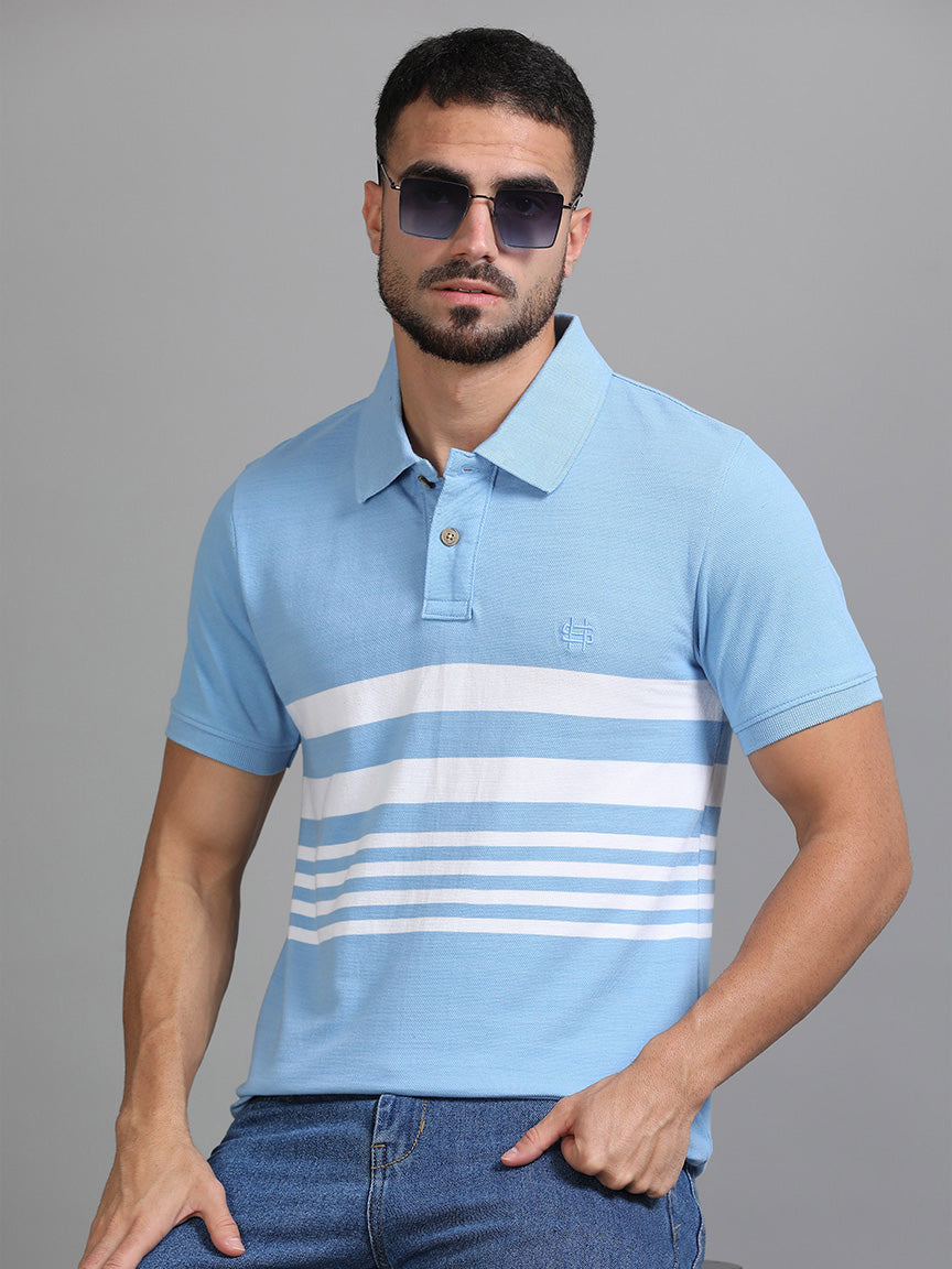 Ocean Breeze Polo Striped T-shirt