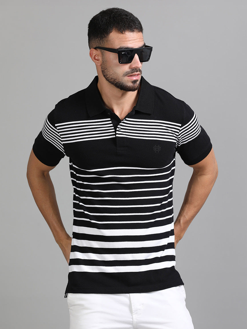 Black Tide Polo Striped T-shirt