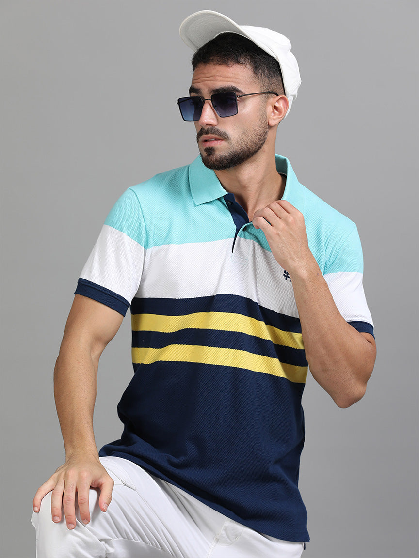 Coastal Vibes Polo Striped T-shirt