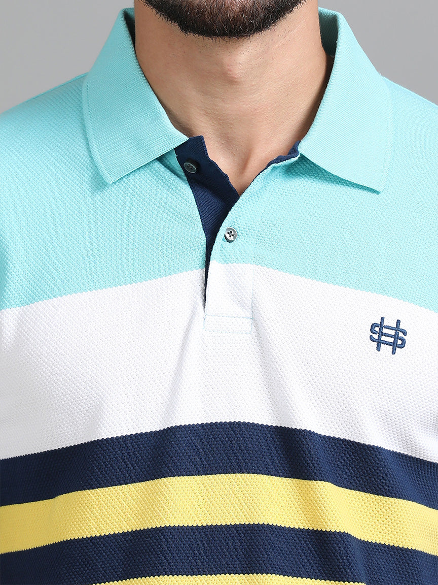 Coastal Vibes Polo Striped T-shirt