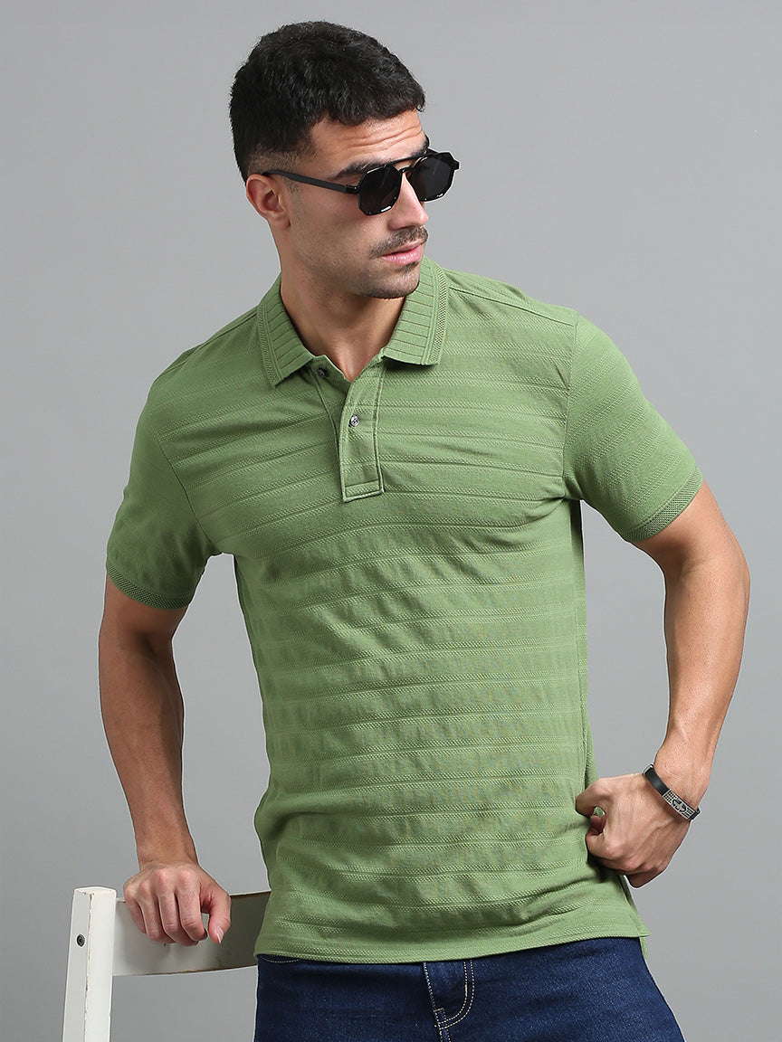 Olive Mist Polo Solid T-shirt